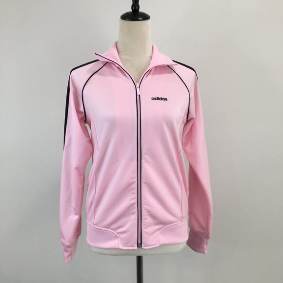 ADIDAS Pink Black Striped Long Sleeve Tracksuit Jacket - Picture 5 of 12